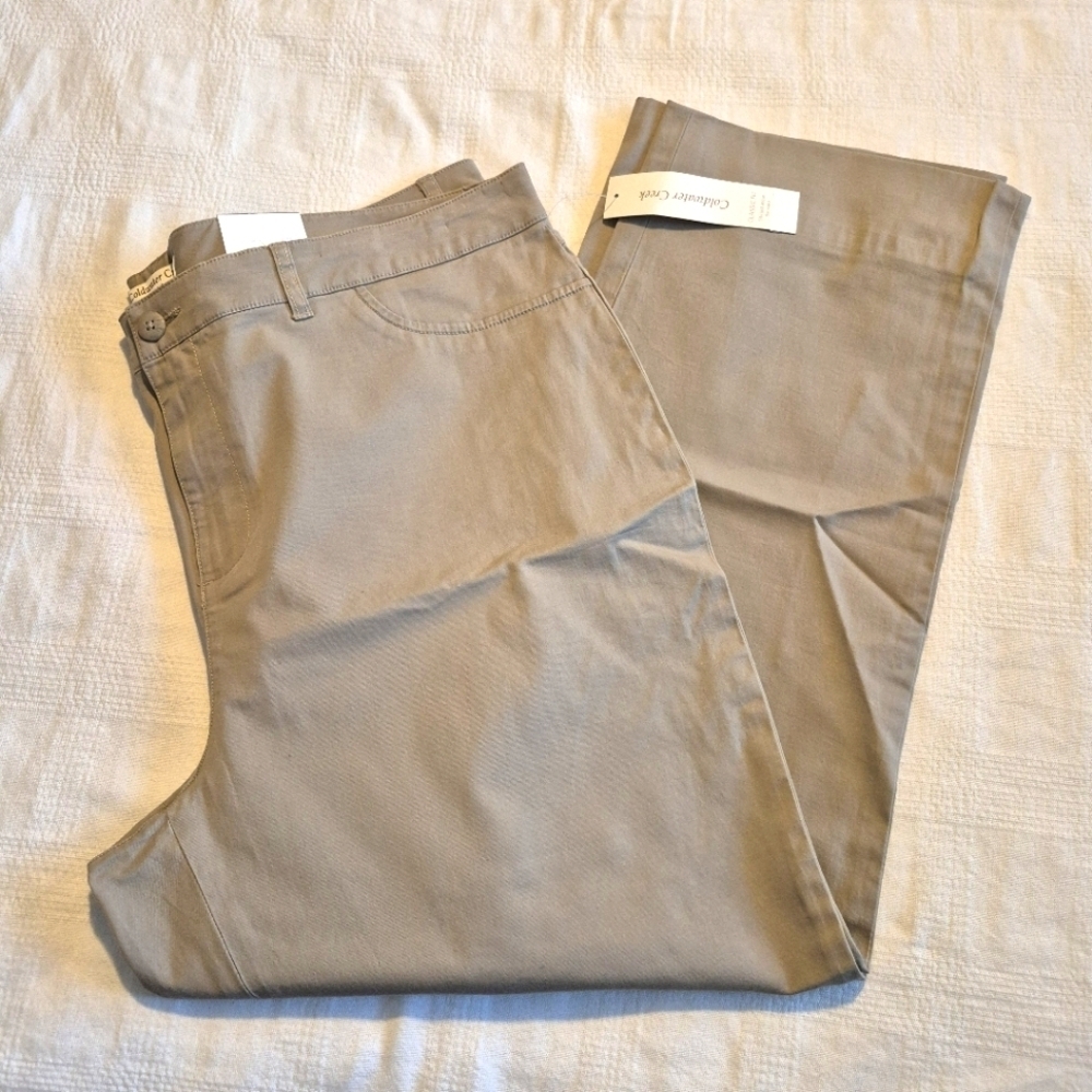 Coldwater Creek women's size 20 classic fit stretch fabric dress pants, tan, NWT